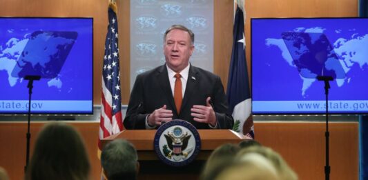 Mike Pompeo speaks to the Media