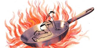 Woman in Frying Pan