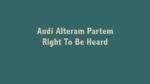 Audi Alteram Partem - Right To Be Heard