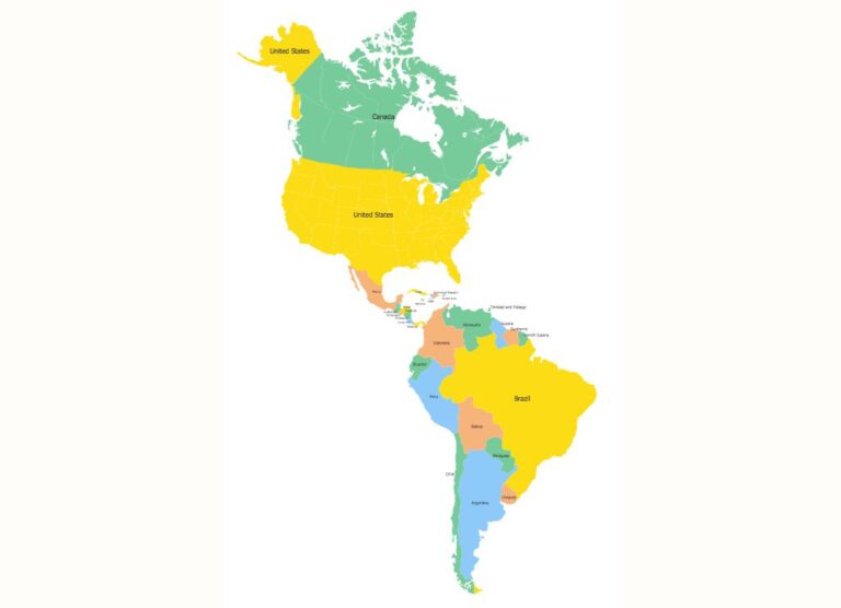 Map of the Americas