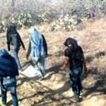 Illegal aliens walking through private ranch land in Jim Hogg County, Texas,