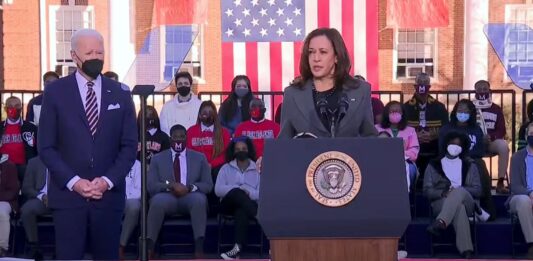 Biden and Harris speaking on voting