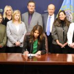 South Dakota Gov. Kristi Noem signs a elections bill