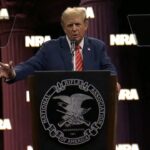 President Donald J. Trump addresses NRA on May 18, 2024 in Dallas, Texas