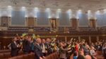 U.S. House of Representatives Members Wave Ukraine Flags on Floor