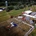 An aerial view of the Butler Farm Show, where Trump was shot.