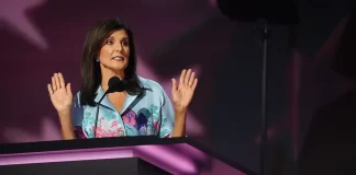 Nikki Haley speaks at the RNC in Milwaukee, Wis., on July 16, 2024.