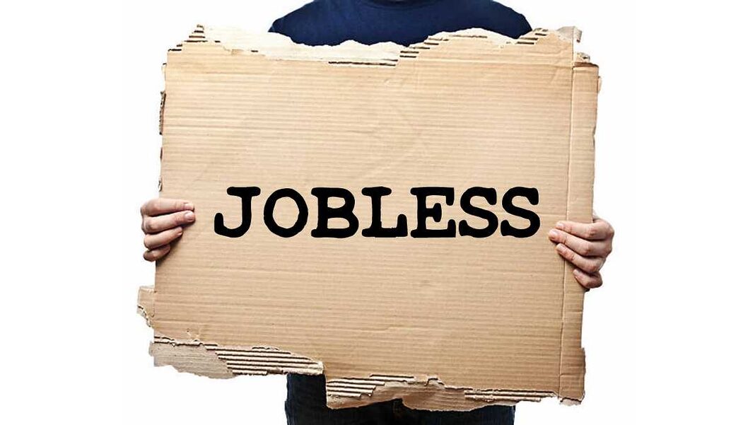 Man Holding Jobless Sign