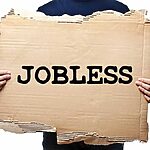 Man Holding Jobless Sign