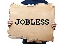 Man Holding Jobless Sign