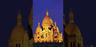 Sacre Coeur Church in Paris fully Lit during massive power outage in the Olympic city