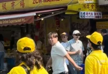 A man allegedly attacked several Falun Gong practitioners during and after a parade in Brooklyn, New York, on Sept. 14, 2024.