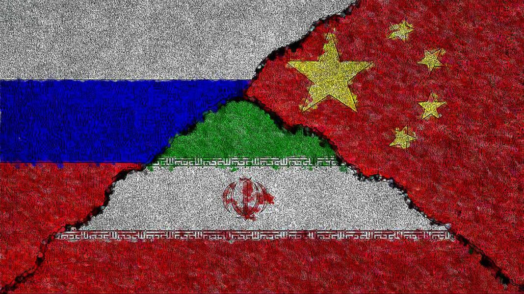 Iran Russia China Flag Collage