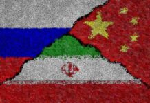 Iran Russia China Flag Collage