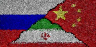 Iran Russia China Flag Collage