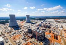 Nuclear power plant Vogtle Unit 3 and 4 sites are under construction