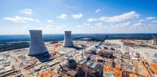 Nuclear power plant Vogtle Unit 3 and 4 sites are under construction