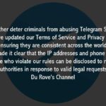 To Deter Criminals . . . Du Rove's Channel on Telegram