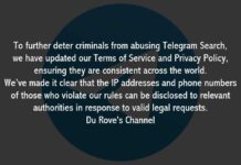 To Deter Criminals . . . Du Rove's Channel on Telegram