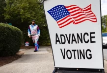 Voters take to the polls in Smyrna, GA., on Oct. 15, 2024.