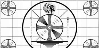 Television RCA Sign off Alignment Test Pattern - Indian Head Version 1950's