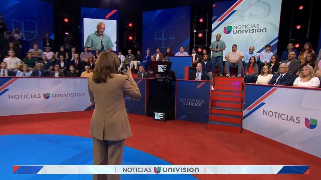 Is Kamala Using a Teleprompter at Univision Town Hall?