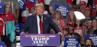 Candidate Donald Trump Speaks in Erie, PA on September 29, 2024