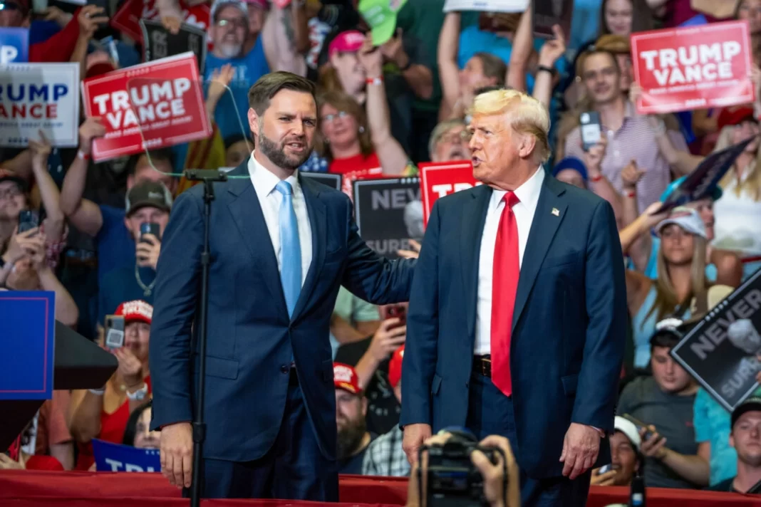 Vance and Trump rally Van Andel Arena in Grand Rapids, MI., on July 20, 2024