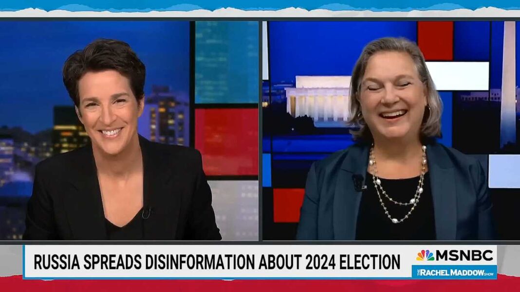 Rachel Maddow and Victoria Nuland during MSNBC interview on Oct 28 2024