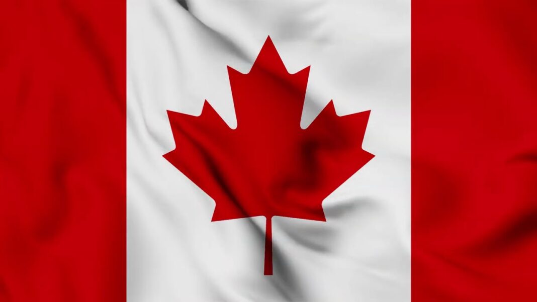 Canada Flag Waving Background