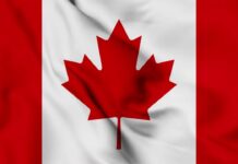 Canada Flag Waving Background