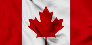 Canada Flag Waving Background