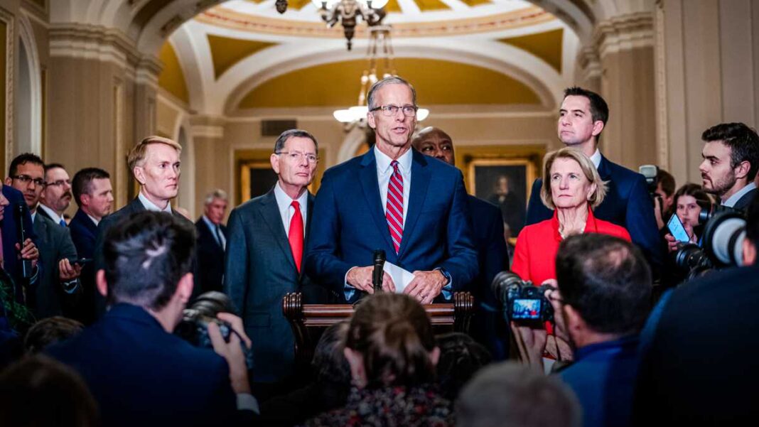 Newly elected and incoming GOP Majority Leader Sen. John Thune