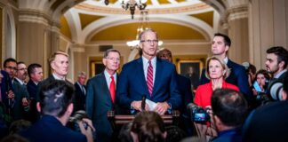 Newly elected and incoming GOP Majority Leader Sen. John Thune