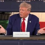 Republican presidential nominee former President Donald Trump speaks at a campaign event to address concerns about the threat of communist China to U.S. agriculture, at the Smith Family Farm in Smithton, Pa., on Sept. 23, 2024