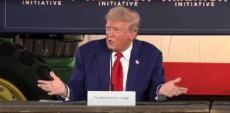 Republican presidential nominee former President Donald Trump speaks at a campaign event to address concerns about the threat of communist China to U.S. agriculture, at the Smith Family Farm in Smithton, Pa., on Sept. 23, 2024