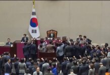 Chaotic scenes in South Korean parliament during impeachment vote