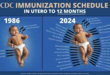 CDC Immunization Schedule in Utero to 12 Months