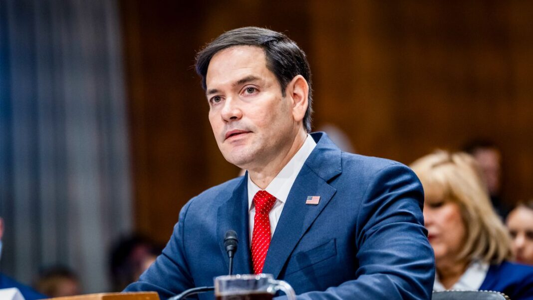 Marco Rubio testifies before the Foreign Relations Committee at the U.S. Capitol on Jan. 15,