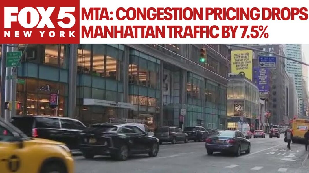 MTA: Congestion pricing drops Manhattan traffic by 7.5%