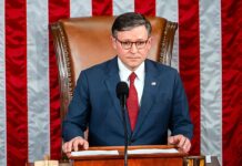 House Speaker-elect Mike Johnson speaks after winning the House Speaker election on Jan 3, 2025.