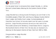 Trump chooses Judge Joe Nocella, Jr. for US Attorney of the Eastern District