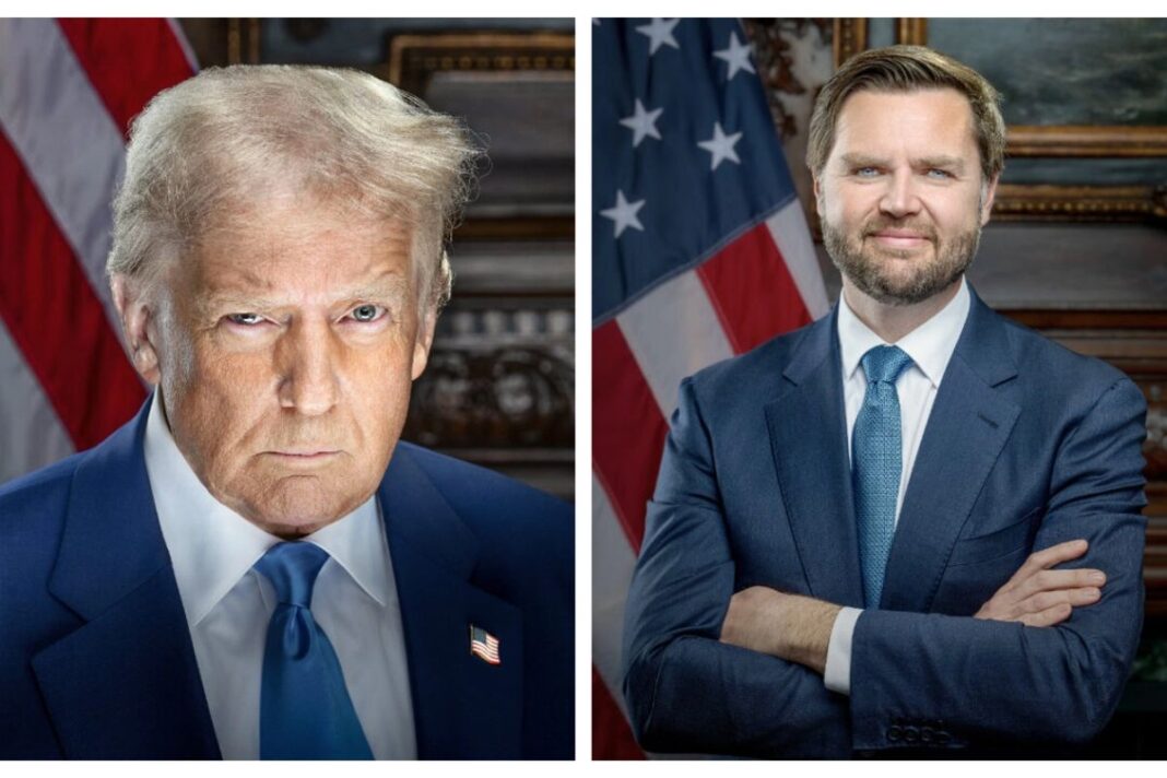 Official 2025 Portraits of Trump and Vance