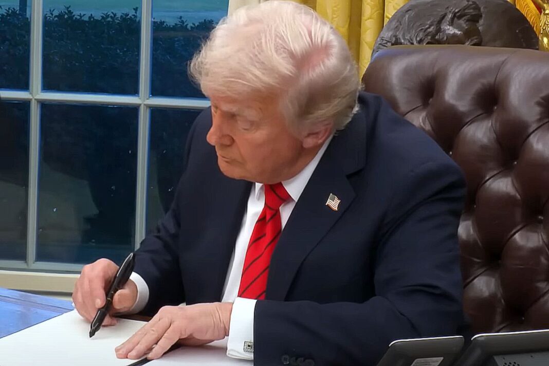 President Trump Signs Executive Orders in the Oval Office, Feb. 10, 2025