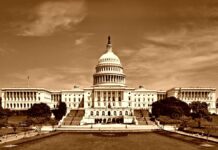 The western front of the United States Capitol.