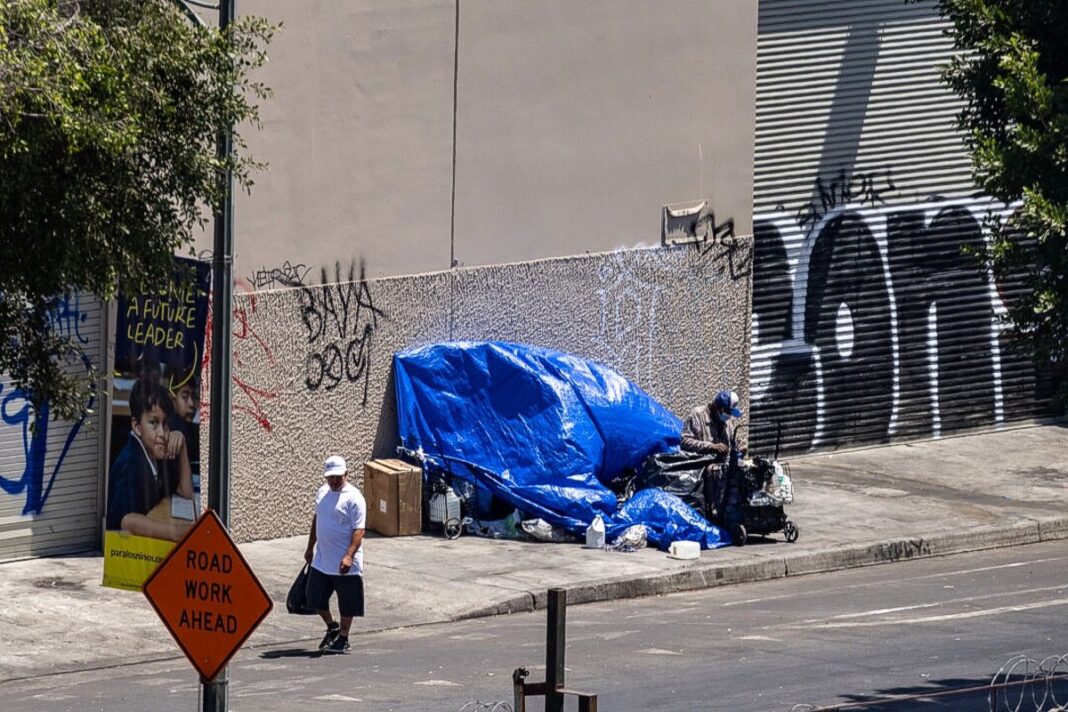 Homeless encampment in Los Angeles, Calif., on Aug. 7, 2024